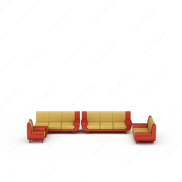 清新布艺沙发3D模型