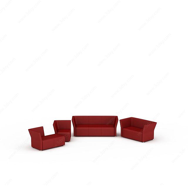 时尚红色沙发3D模型