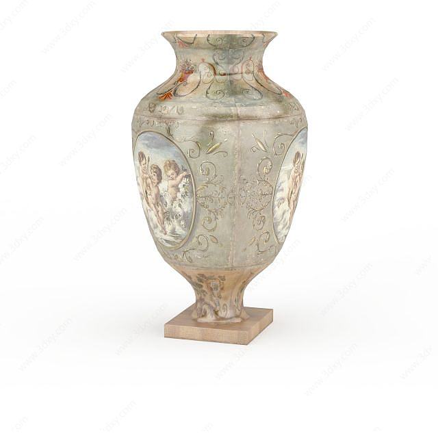 欧式复古花瓶3D模型