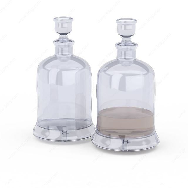 玻璃药酒瓶3D模型