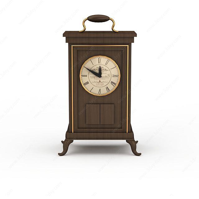 木质复古座钟3D模型