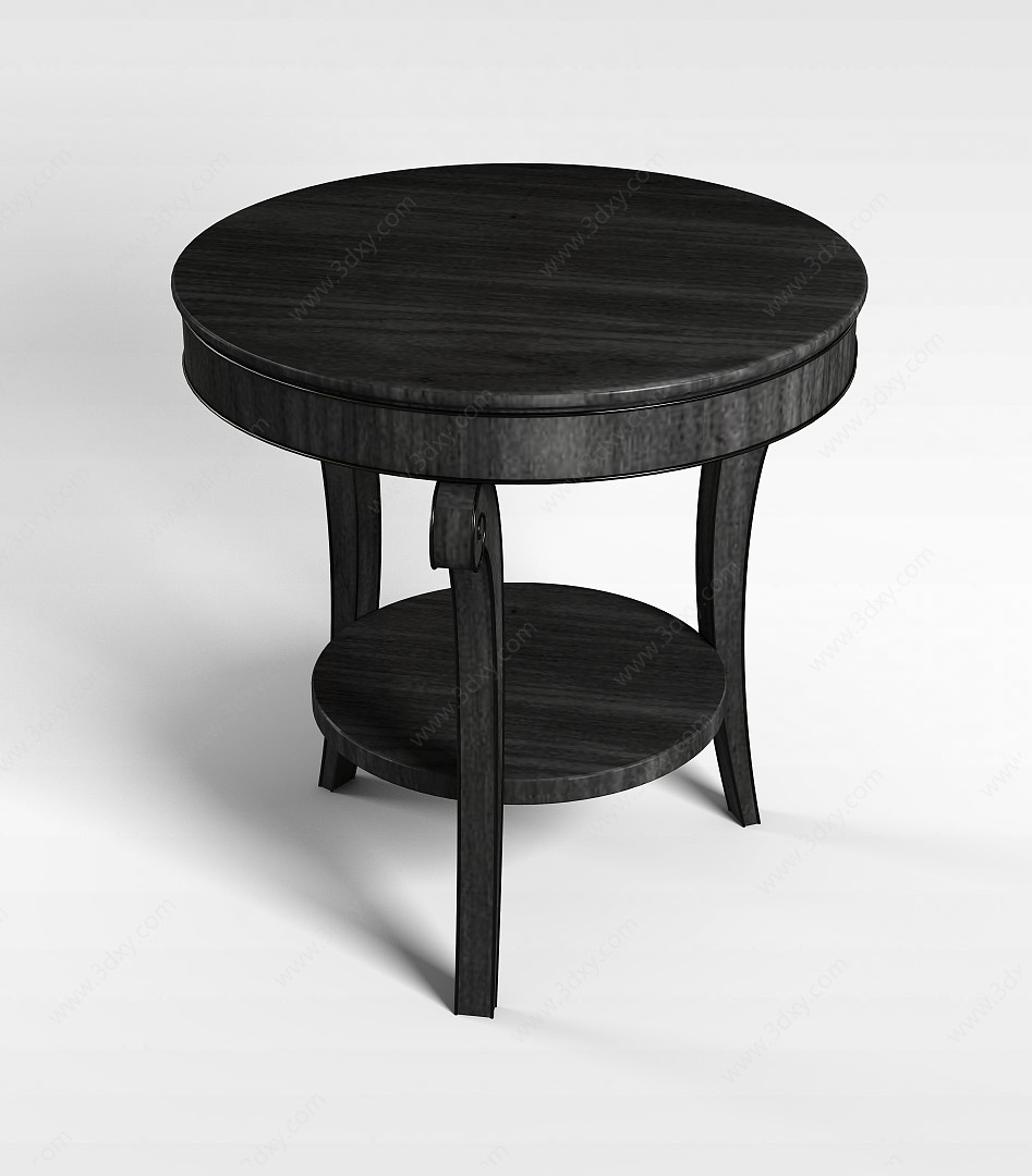 复古黑色木桌3D模型