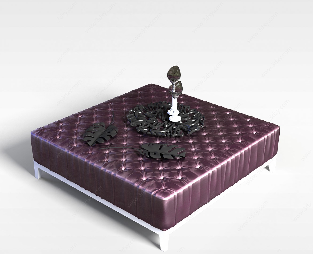 紫色布艺桌子3D模型