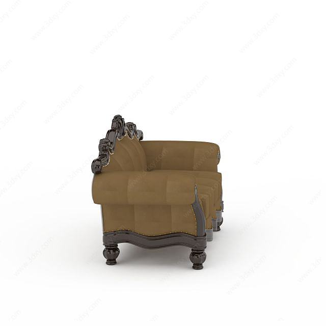 欧式布艺沙发3D模型