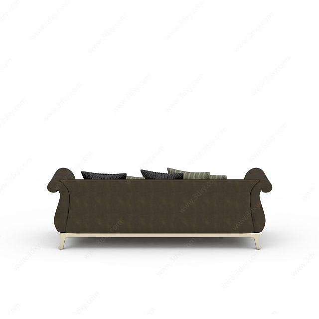 现代棕色沙发3D模型