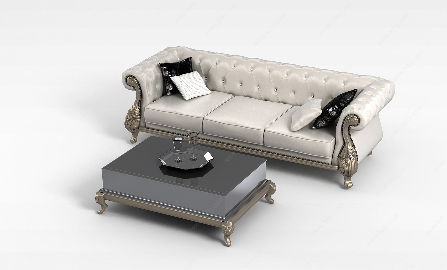 现代银色沙发3D模型