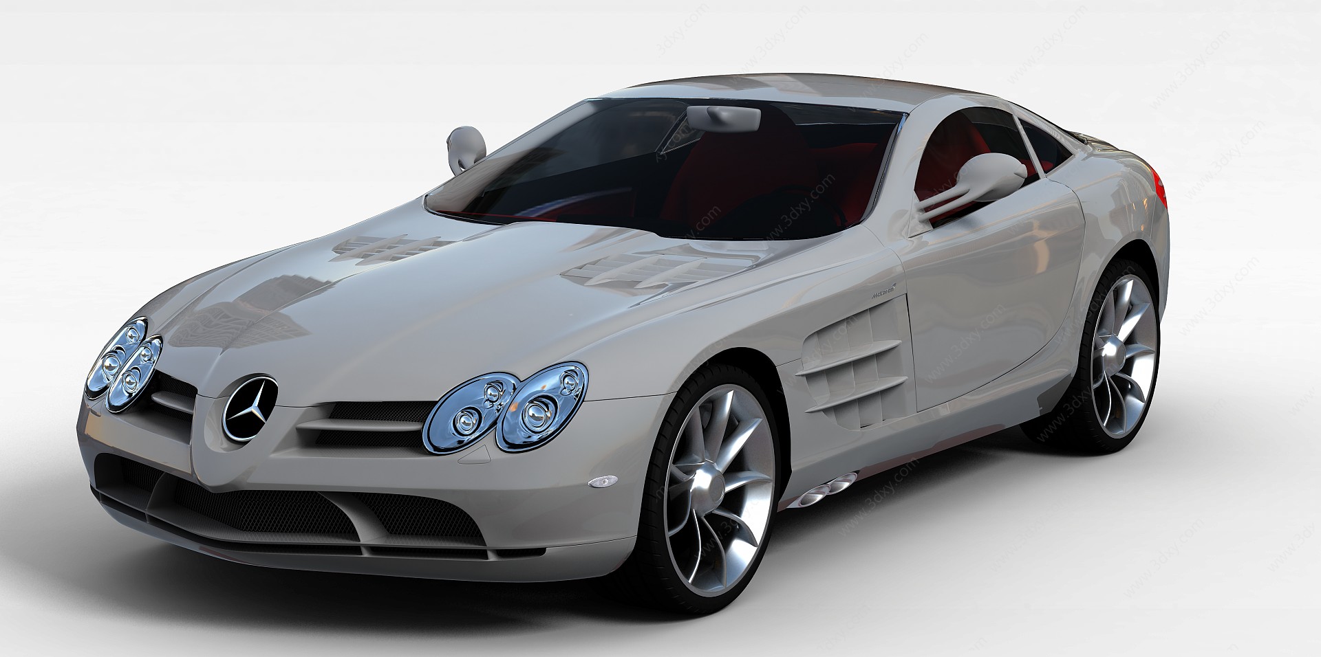 银白色奔驰汽车3D模型