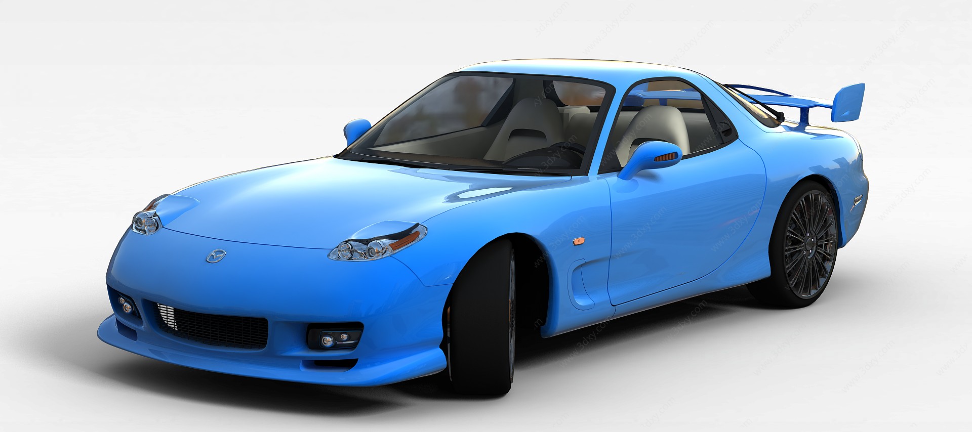 蓝色mazdax7跑车3D模型
