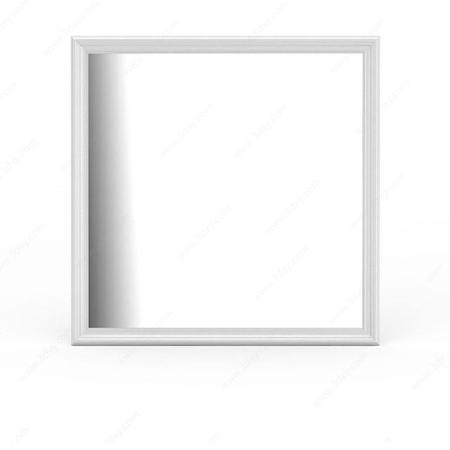 白色边框镜子3D模型