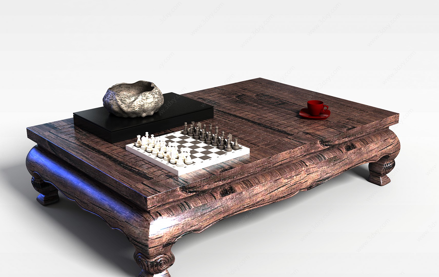 中式复古茶桌3D模型