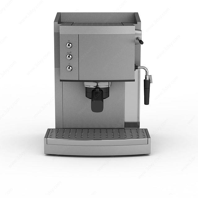 灰色半自动咖啡机3D模型