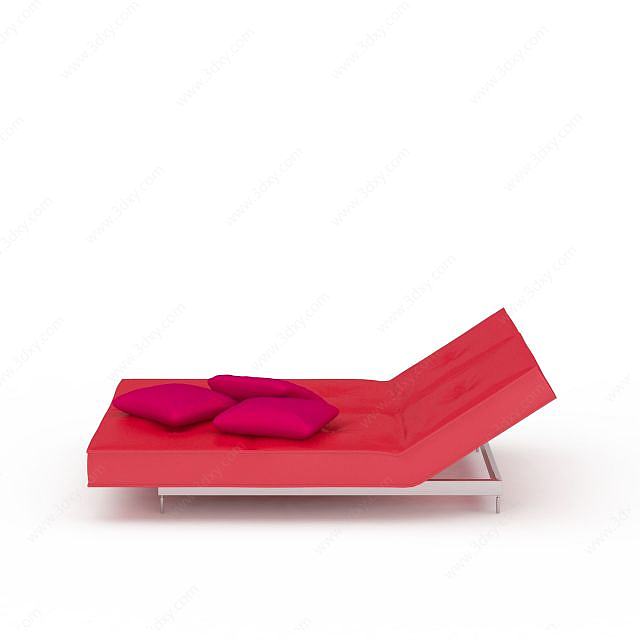 粉色沙滩床3D模型