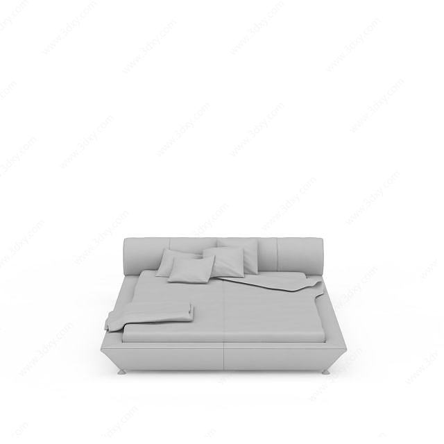 灰色日式软床3D模型