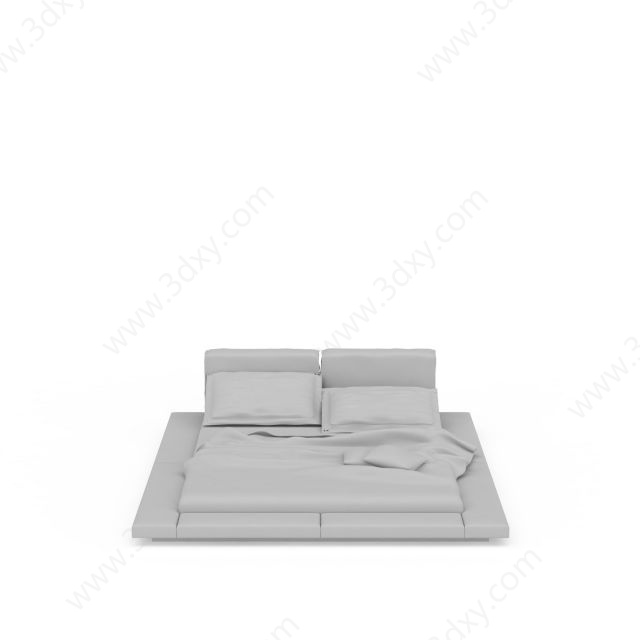 休闲双人床3D模型