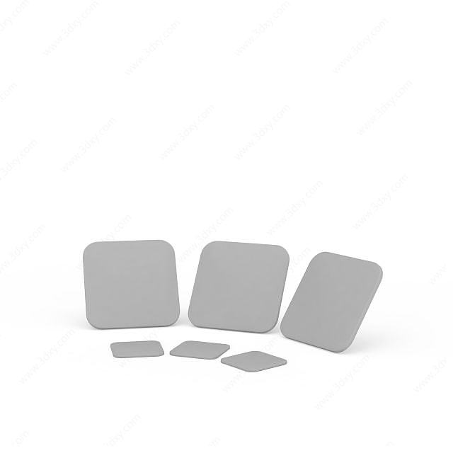 灰色桌子垫3D模型