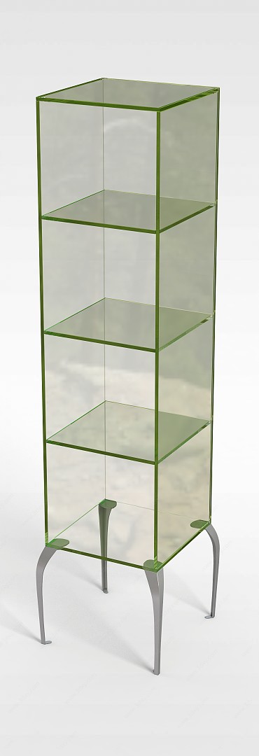 绿色玻璃储物柜3D模型