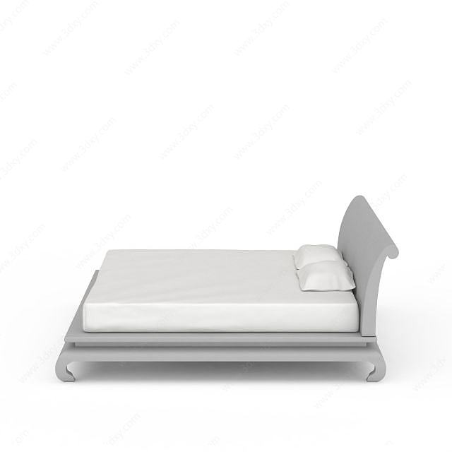 现代床3D模型