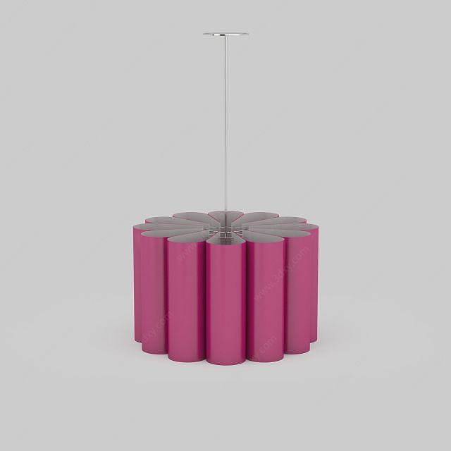 创意粉色吊灯3D模型