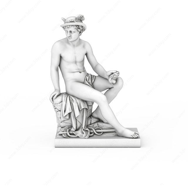 罗马主神雕像3D模型