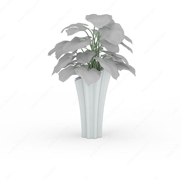 花瓶盆栽3D模型