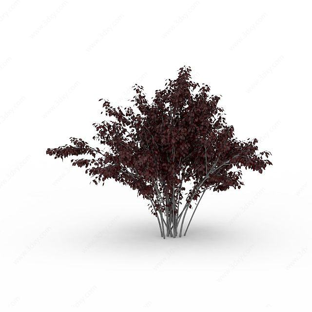 红色树木3D模型