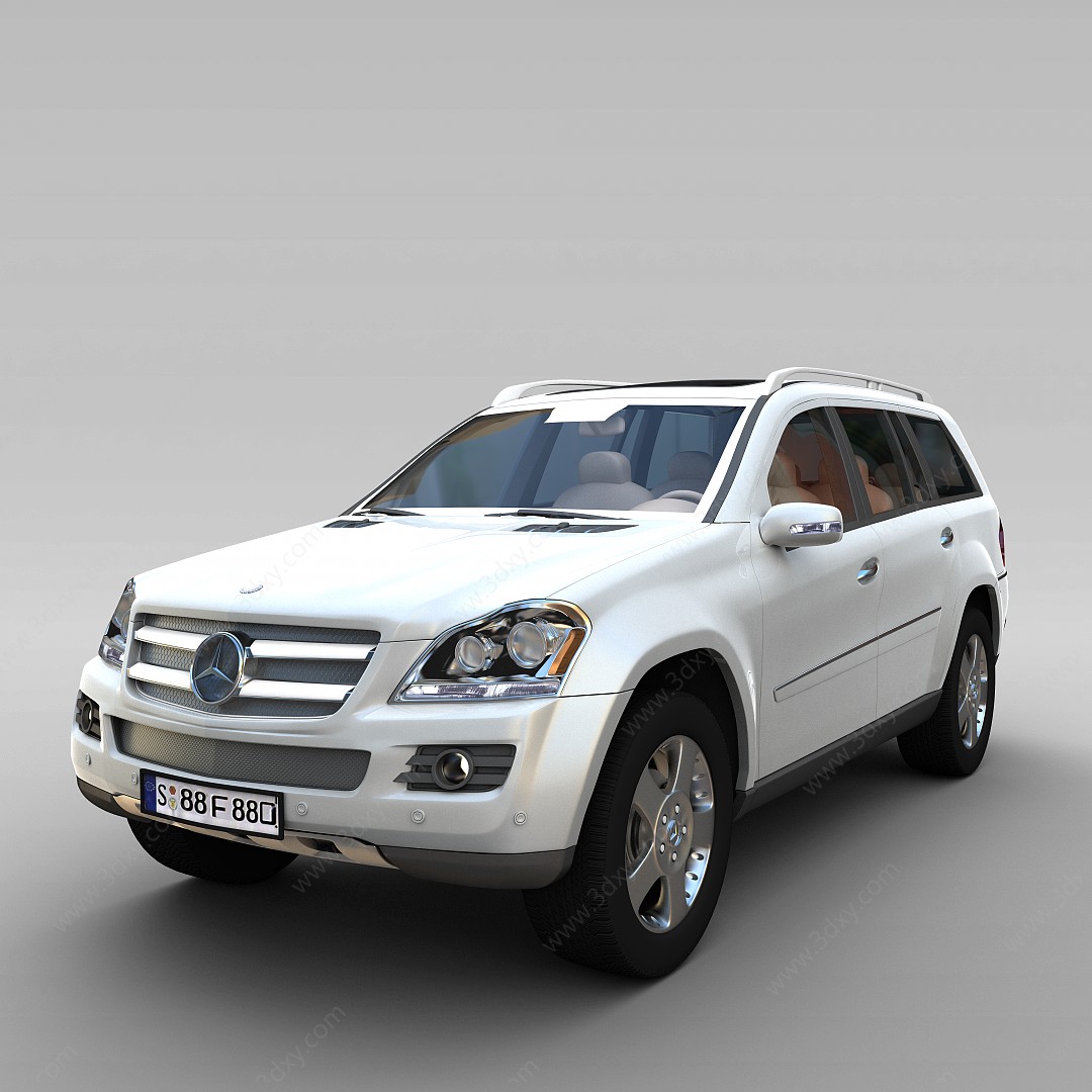 白色奔驰汽车3D模型