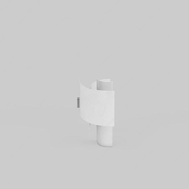 白色弧形灯具3D模型