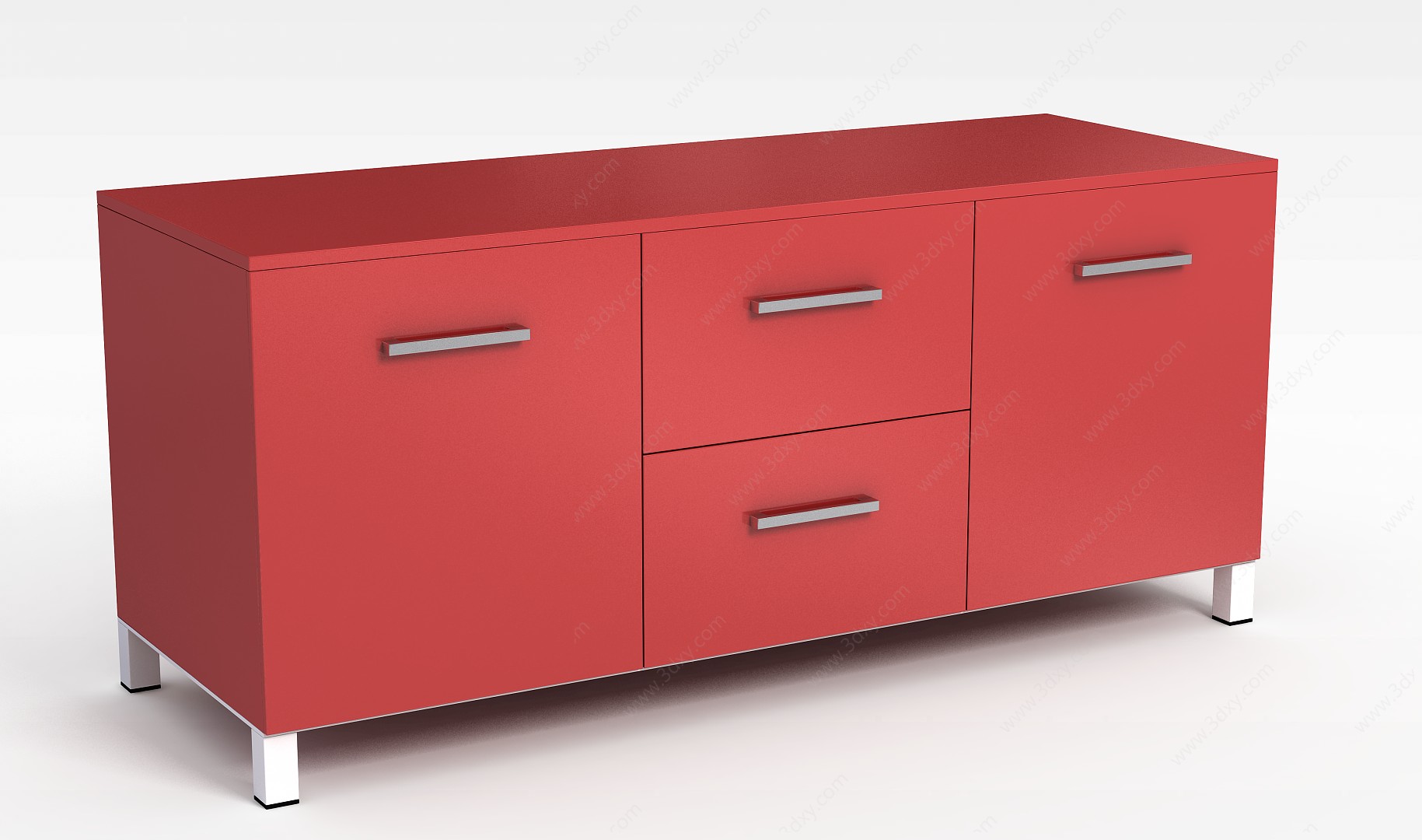 红色柜子3D模型