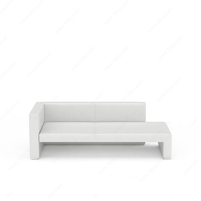 白色客厅沙发3D模型