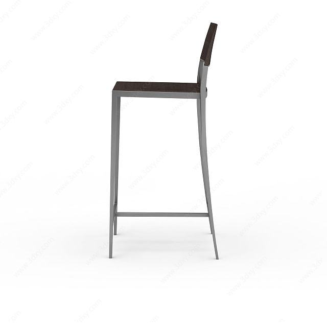 木质高脚椅3D模型
