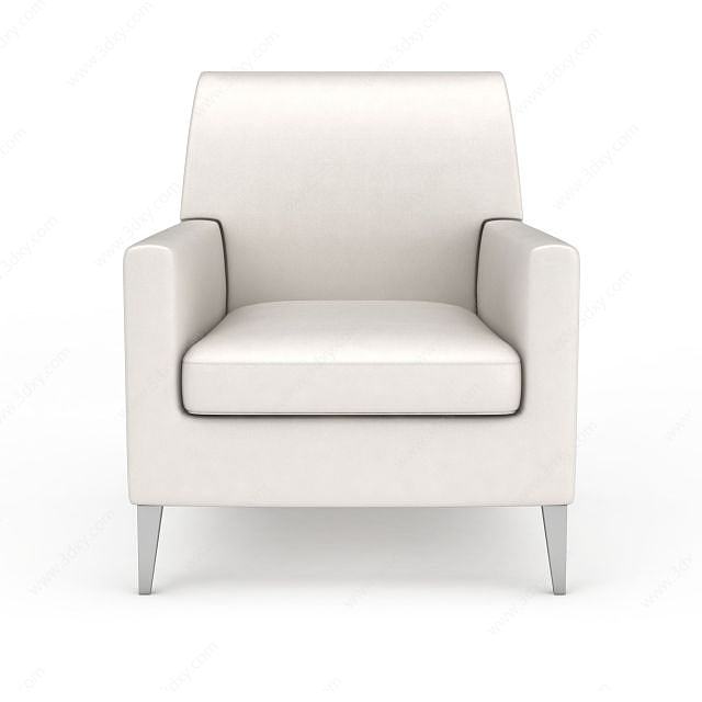 白色单人沙发3d模型