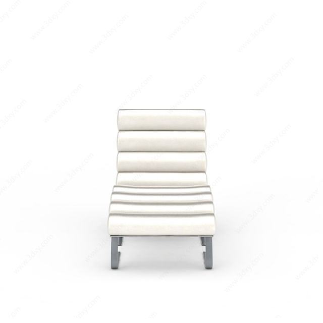 白色单人沙发3D模型