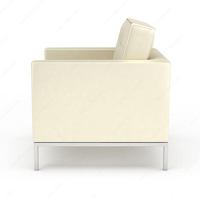 米色单人沙发3D模型