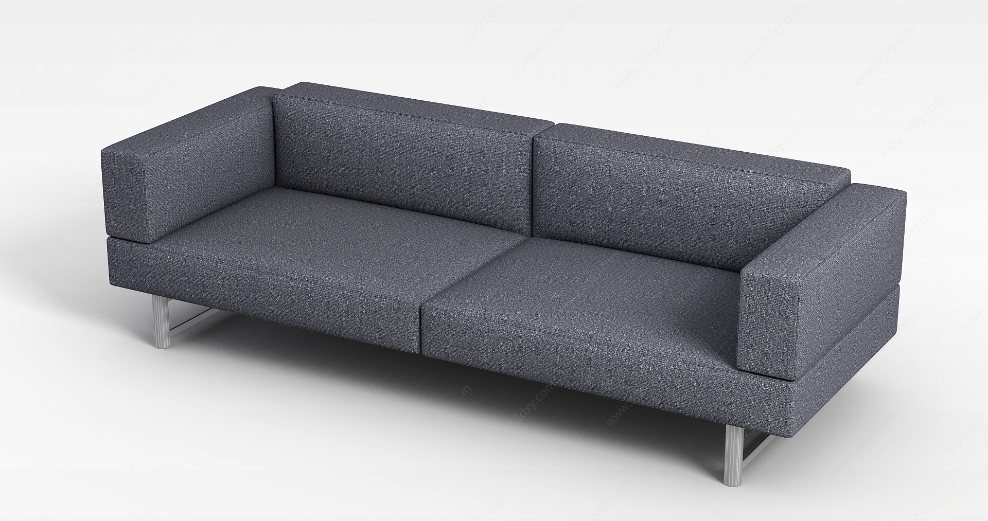 灰色双人沙发3D模型