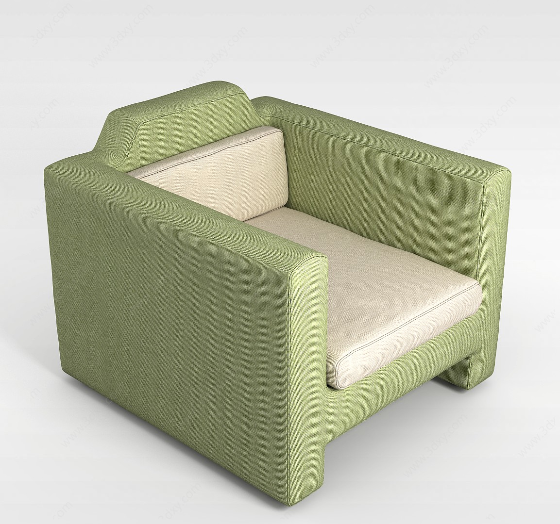 绿色单人沙发3D模型