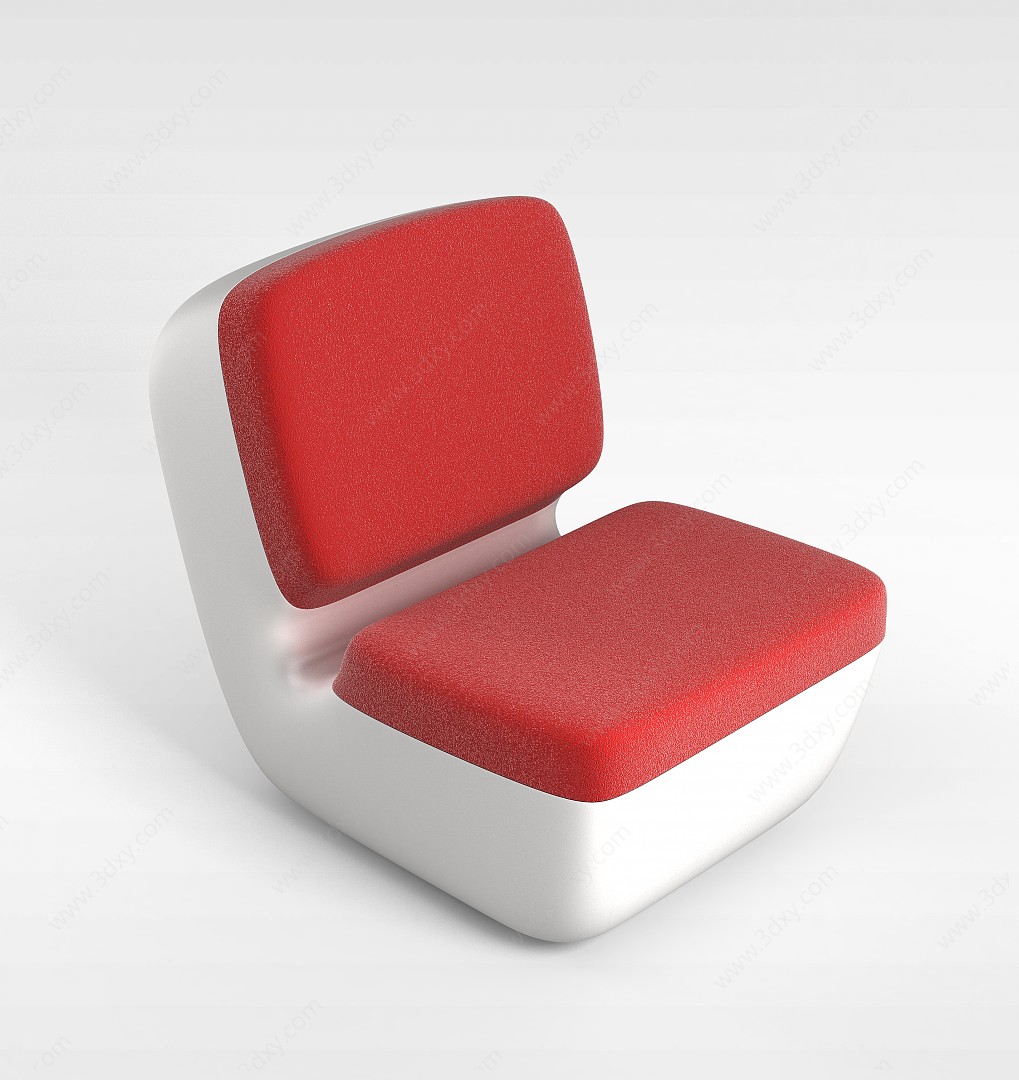 红色简约沙发椅3D模型