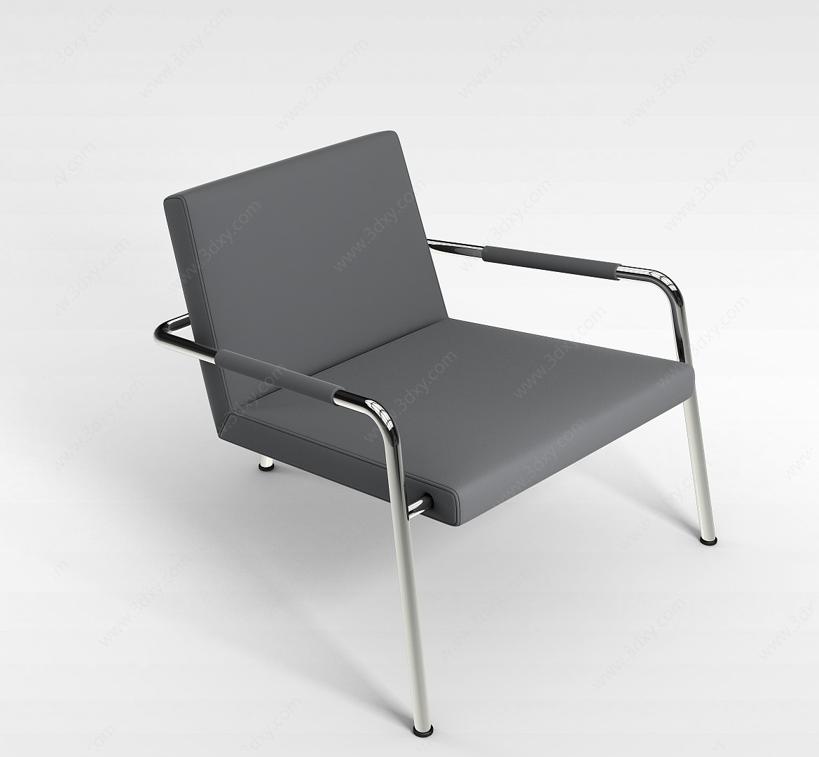 简约布艺单人椅3D模型
