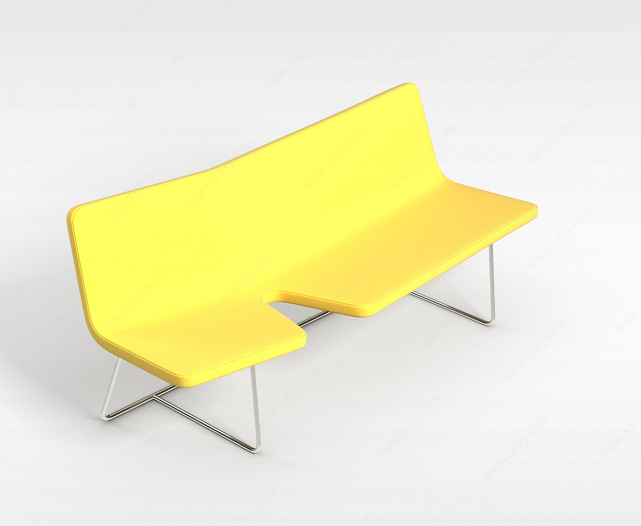 简约黄色椅子3D模型