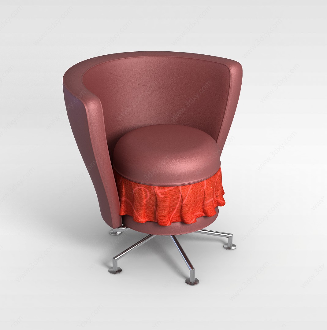 创意粉色沙发椅3D模型