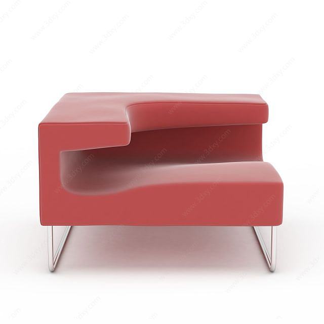 创意红色沙发3D模型