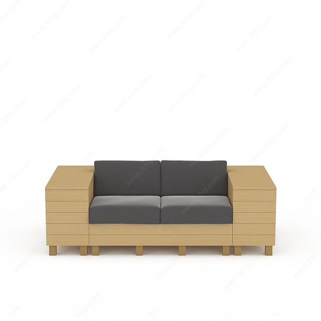 创意木质沙发3D模型