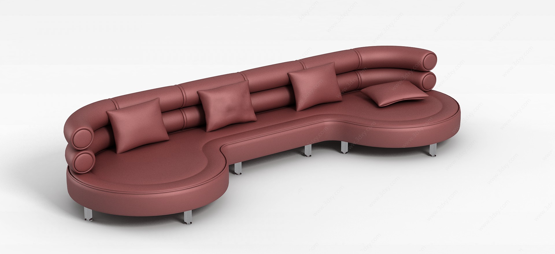 粉红多人沙发3D模型