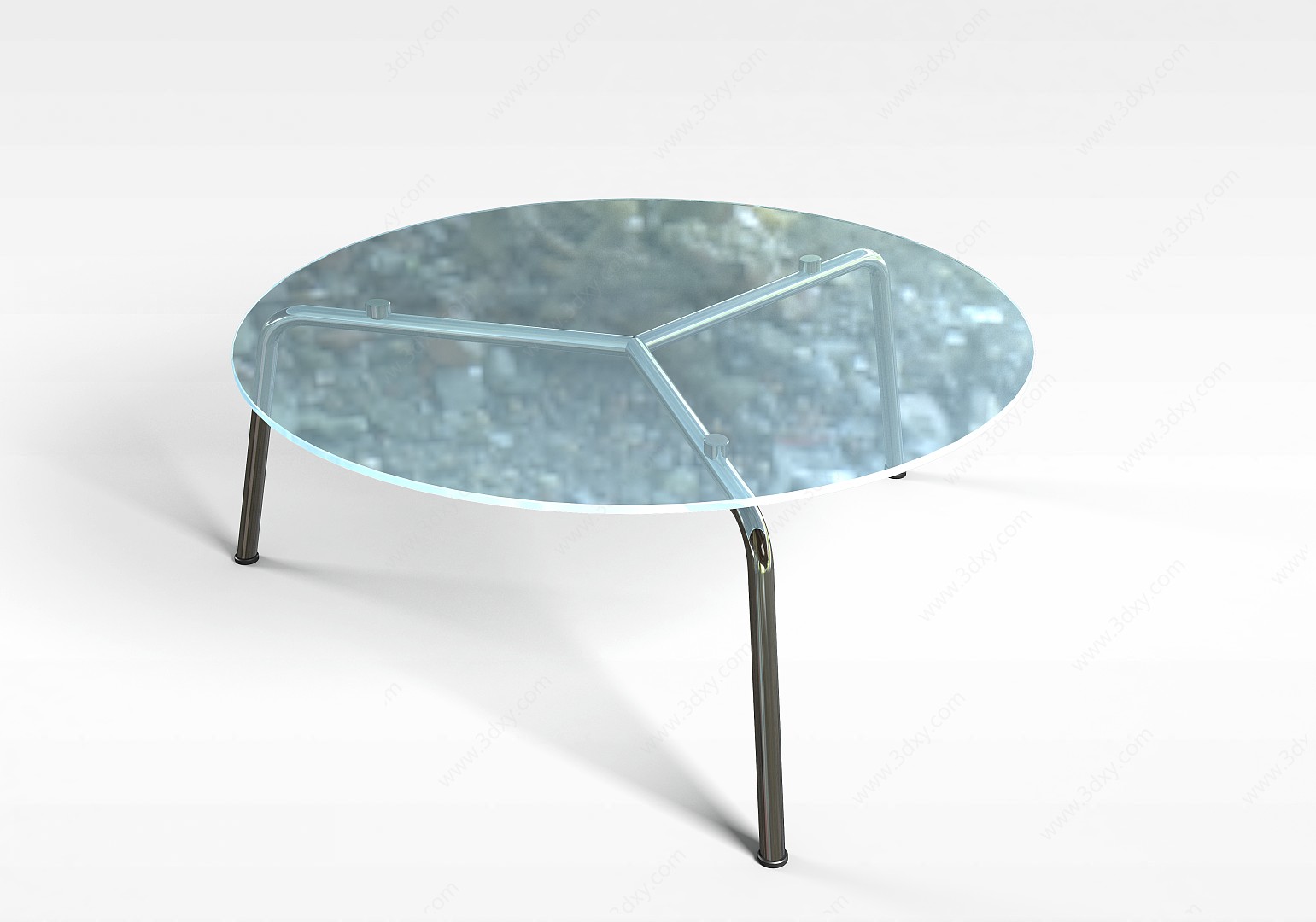 圆形玻璃桌子3D模型