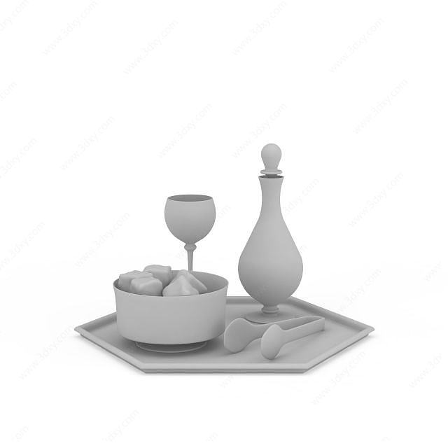 餐具组合3D模型