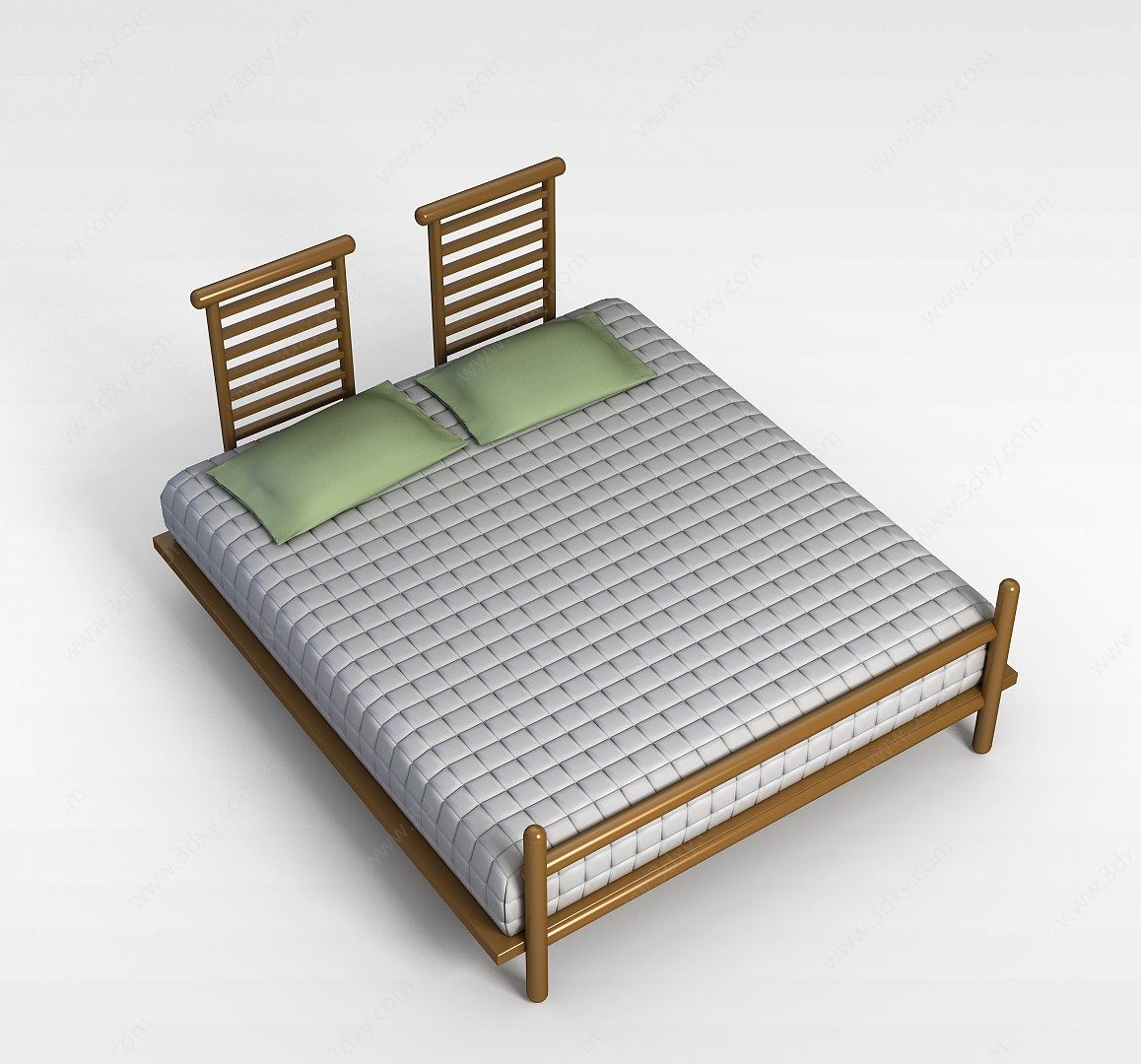 创意木质床3D模型