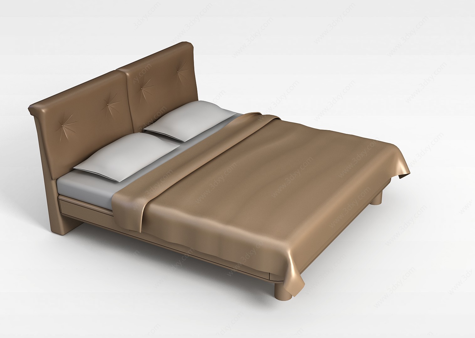 布艺双人床3D模型