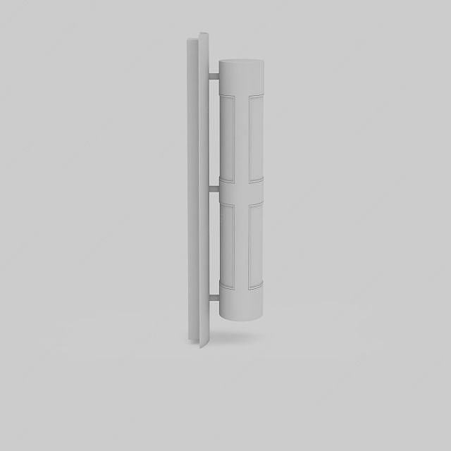 圆柱形壁灯3D模型