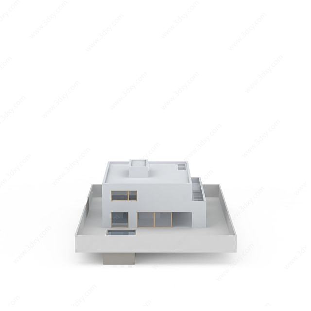白色豪华房子3D模型