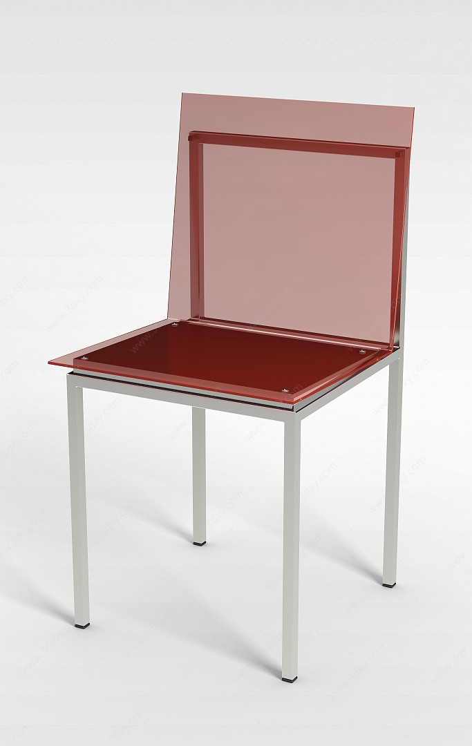 简约红色座椅3D模型