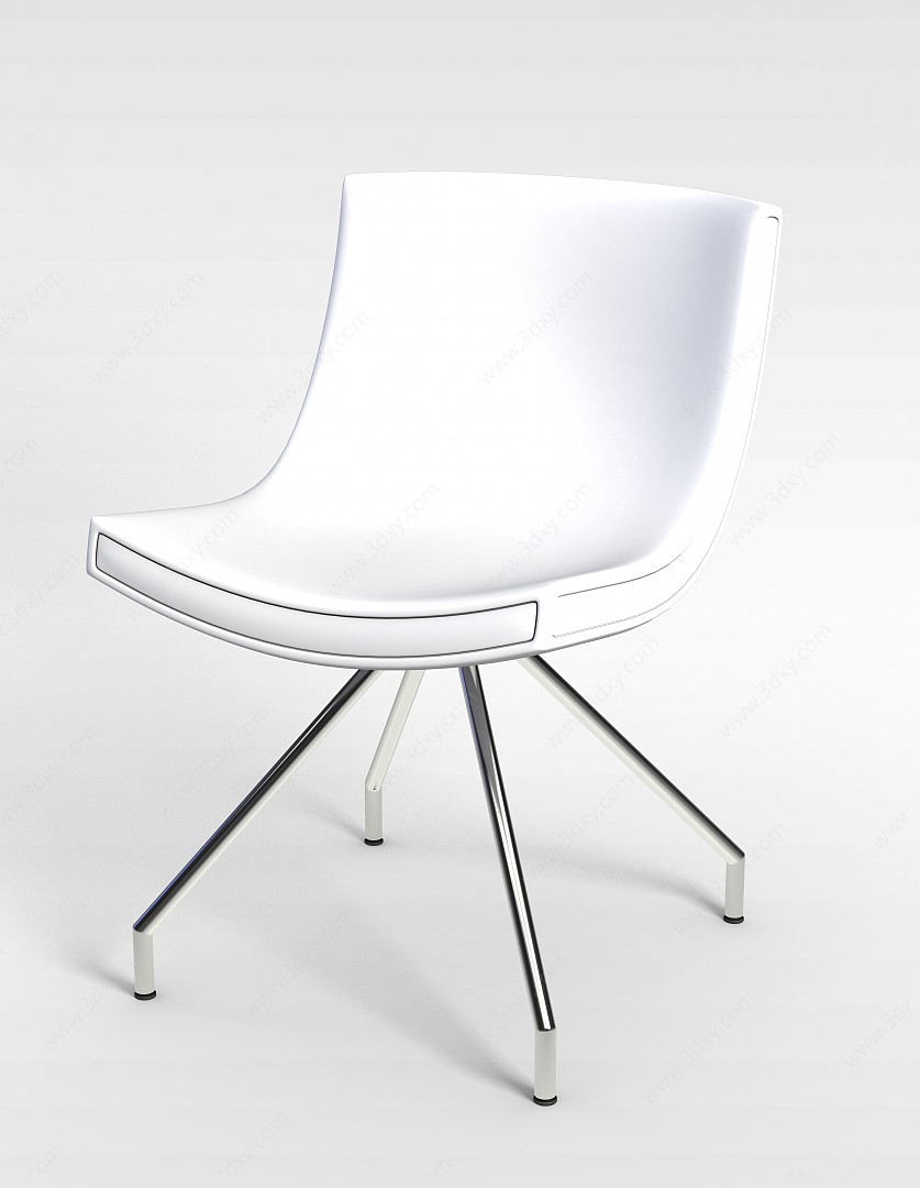 白色简约椅子3D模型